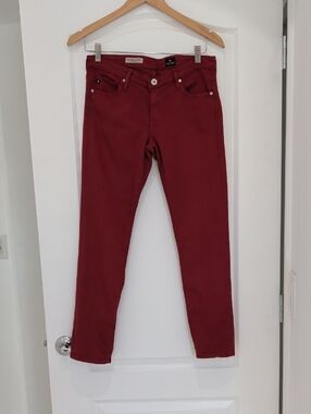 AG Adriano Goldschmied STEVIE ANKLE SLIM STRAIGHT LEG Rust Burnt Orange Jeans 28
